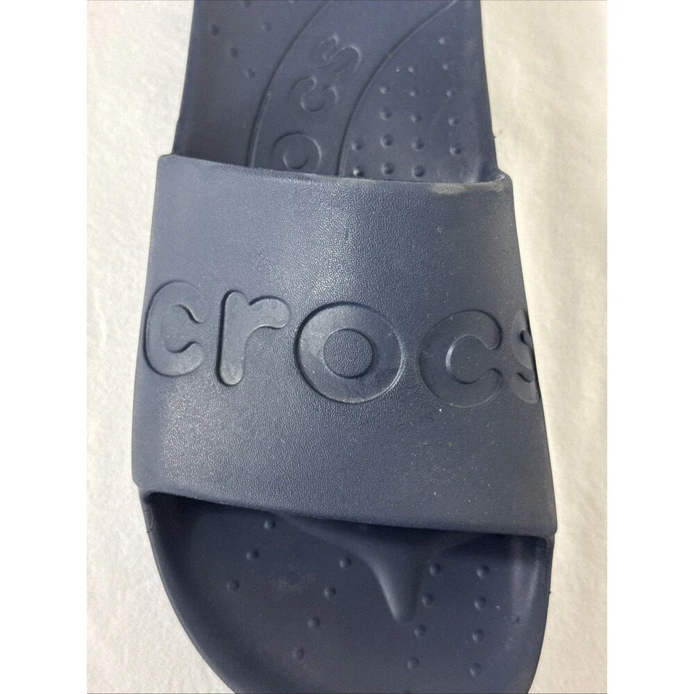 Crocs Adult Slides Summer Sandals Blue Men 8 Women 10 Comfort Beach Resort